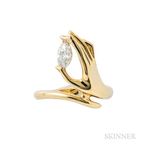 18kt Gold and Diamond Figural Ring