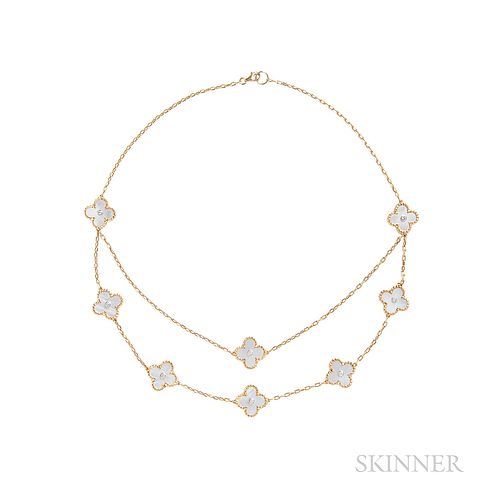 18kt Gold, Mother-of-Pearl, and Diamond Necklace