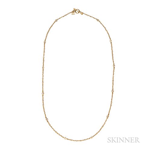 Temple St. Clair 18kt Gold and White Sapphire Chain
