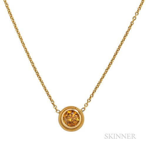 14kt Gold and Colored Diamond Pendant