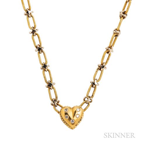14kt Bicolor Gold and Diamond Necklace