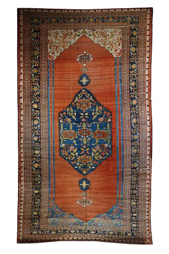 Antique Tabriz Hajijalili Rug, 9'7" X 17'7"