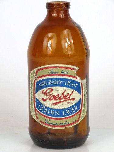1973 Goebel Golden Lager Beer 12oz Handy "Glass Can" bottle Detroit, Michigan
