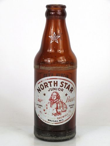 1946 North Star Lager Beer 7oz Painted Label ACL bottle Wausau, Wisconsin