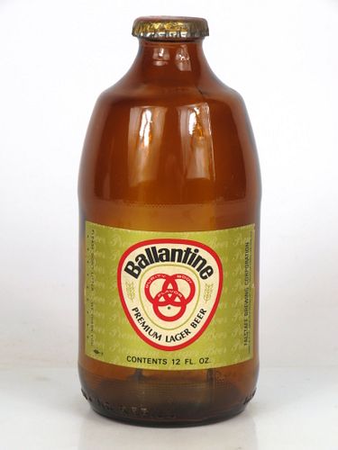 1975 Ballantine Premium Lager Beer 12oz Handy "Glass Can" bottle Cranston, Rhode Island