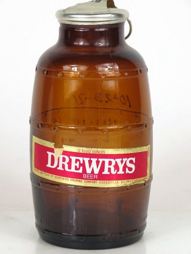 1968 Drewrys Beer 12oz Keg bottle Evansville, Indiana