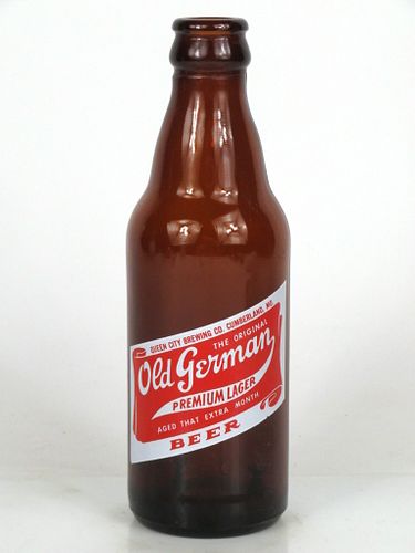 1966 Old German Beer 7oz Painted Label ACL bottle Cumberland, Maryland