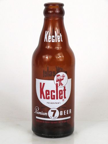 1954 Keglet Premium Beer 7oz Painted Label ACL bottle Philadelphia, Pennsylvania