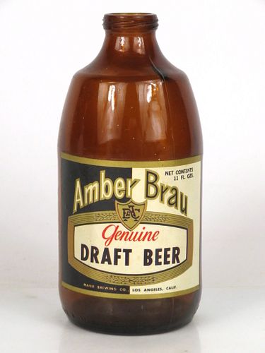 1970 Ambre Brau Draft Beer 11oz Handy "Glass Can" bottle Los Angeles, California