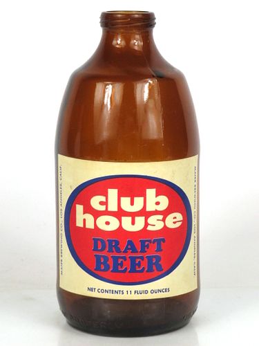 1967 Club House Draft Beer 12oz Handy "Glass Can" bottle Los Angeles, California