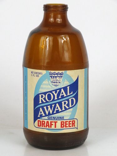 1971 Royal Award Draft Beer 11oz Handy "Glass Can" bottle Los Angeles, California