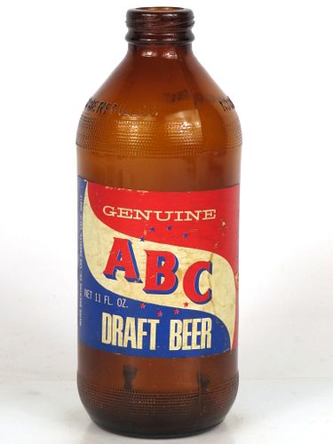 1968 ABC Draft Beer 11oz Handy "Glass Can" bottle Los Angeles, California