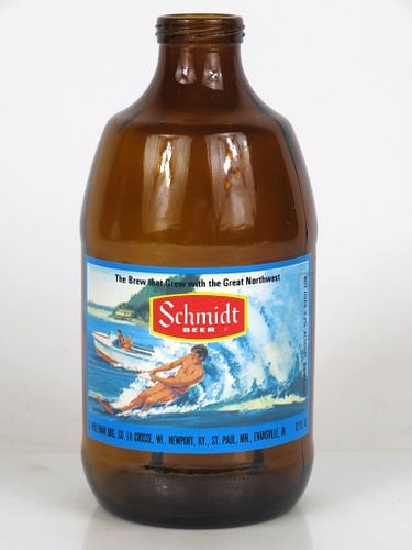 1975 Schmidt Beer "Waterskier" 12oz Handy "Glass Can" bottle Saint Paul, Minnesota