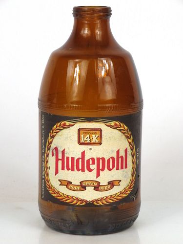 1972 Hudepohl Beer 12oz Handy "Glass Can" bottle Cincinnati, Ohio