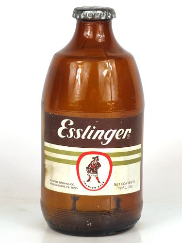 1968 Esslinger Premium Beer 12oz Handy "Glass Can" bottle Wilkes-Barre, Pennsylvania