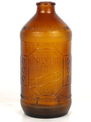 1965 Silver Top Premium Lager Beer (embossed) 11oz Handy "Glass Can" bottle Philadelphia, Pennsylvania