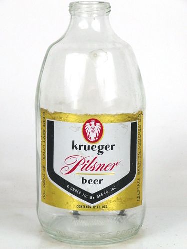 1972 Krueger Pilsner Beer 12oz Handy "Glass Can" bottle Cranston, Rhode Island