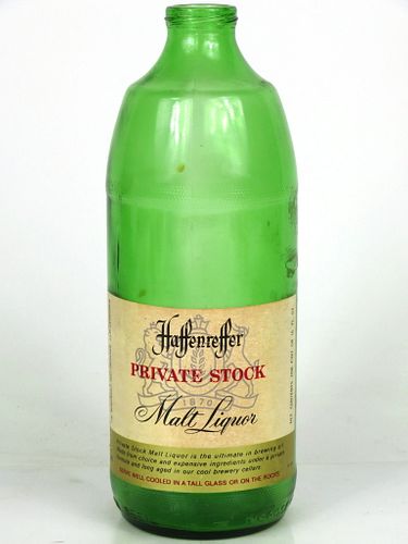 1975 Haffenreffer Private Stock Malt Liquor 16oz One Pint Handy "Glass Can" bottle Cranston, Rhode Island