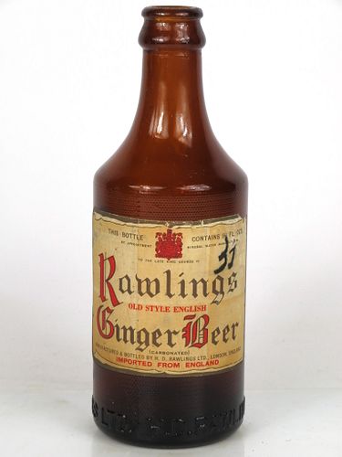1953 Rawlings Ginger Beer 12oz Other Paper-Label bottle England, London