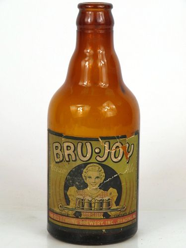 1940 Bru-Joy Cream Ale 12oz Steinie bottle Reading, Pennsylvania