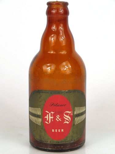 1955 F&S Pilsener Beer 12oz Steinie bottle Shamokin, Pennsylvania