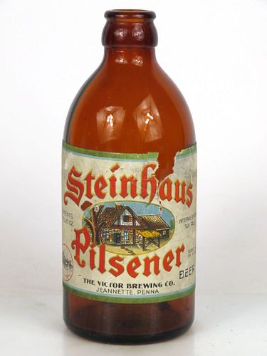 1937 Steinhaus Pilsener Beer 12oz Stubby bottle Jeannette, Pennsylvania