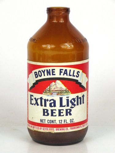 1968 Boyne Falls Extra Light Beer 12oz Handy "Glass Can" bottle Frankenmuth, Michigan