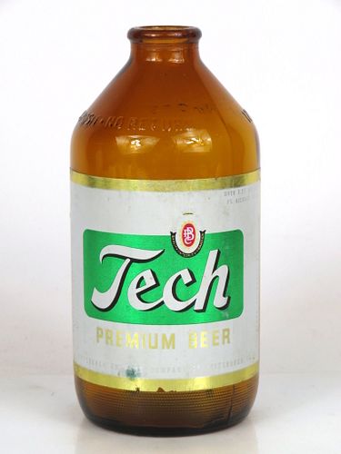 1962 Tech Premium Beer 12oz Full Handy "Glass Can" bottle Pittsburgh, Pennsylvania