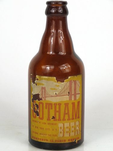 1936 Gotham Beer 12oz Steinie bottle New York, New York