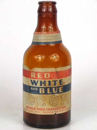 1936 Red White And Blue Beer 12oz Steinie bottle Milwaukee, Wisconsin