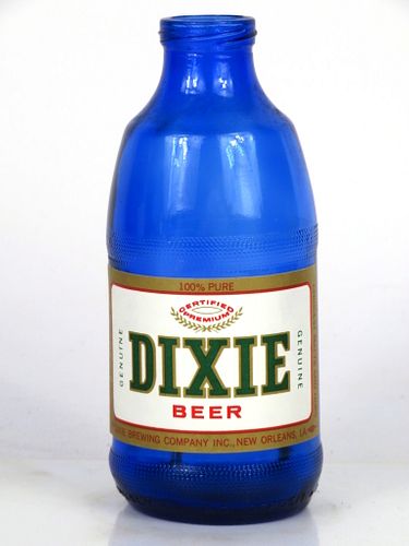 1970 Dixie Beer (Cobalt Blue) 7oz Handy "Glass Can" bottle New Orleans, Louisiana