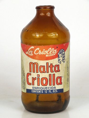 1967 Malta Criolla 12oz Handy "Glass Can" bottle Trenton, New Jersey