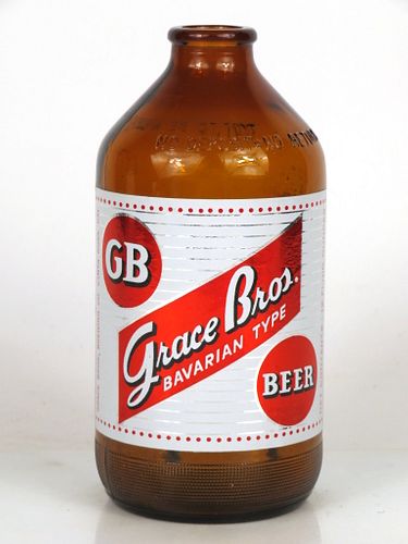 1964 Grace Bros. Beer 12oz Handy "Glass Can" bottle Santa Rosa, California
