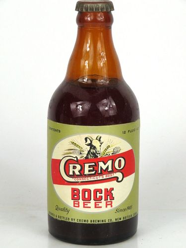 1950 Cremo Bock Beer 12oz Steinie bottle New Britain, Connecticut
