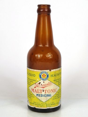 1916 Schmidt's Malt Tonic 12oz Other Paper-Label bottle Saint Paul, Minnesota