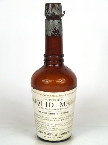 1907 Weyeth's Liquid Malt Extract 14oz Other Paper-Label bottle Philadelphia, Pennsylvania
