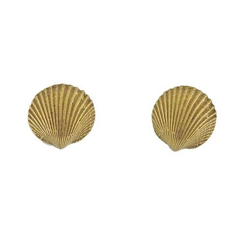 Tiffany &amp; Co 18k Gold Shell Stud Earrings