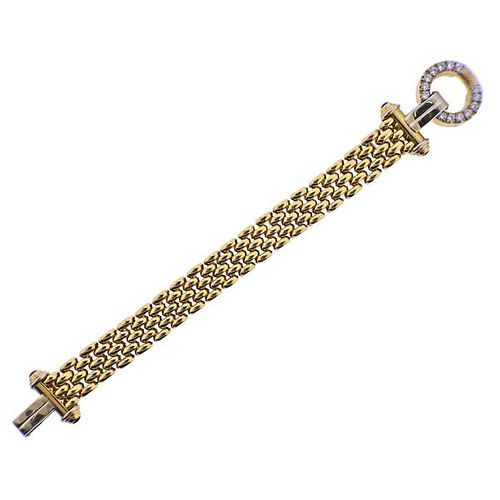Italian 18k Gold Diamond Ruby Bracelet