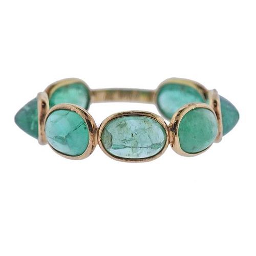 6.55ctw Emerald 18k Gold Band Ring