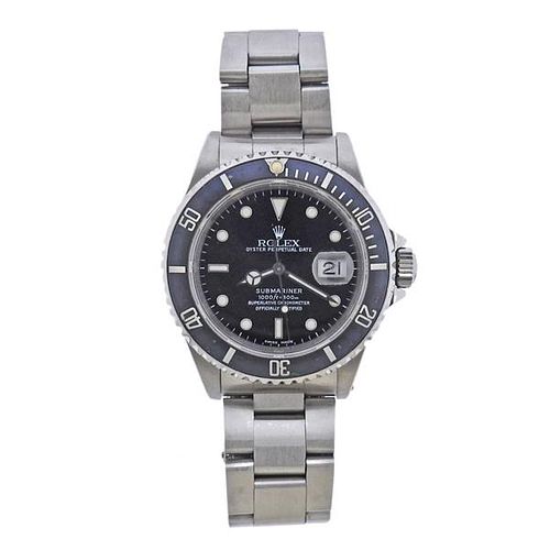 Rolex Submariner Black Dial Steel Watch 16610
