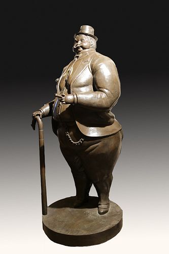 Fat English Gentleman Banker Bronze Fernando Botero