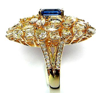 Sapphire and Brown  diamond ring