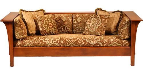 Arts and Crafts Style Cherrywood Sofa