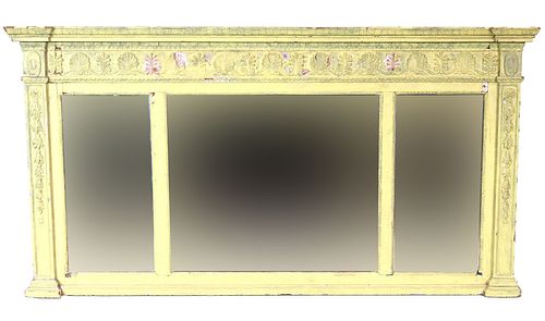 Neoclassical Style Painted Tripartite Mirror