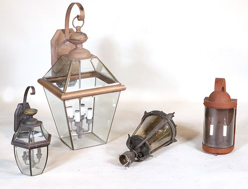 Four Contemporary Metal Lanterns
