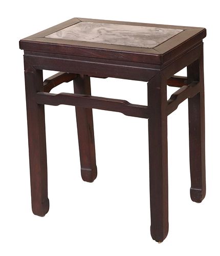 Chinese Marble Top Hardwood Low Table