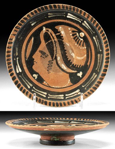 Greek Apulian Pottery Plate w/ Lady of Fashion