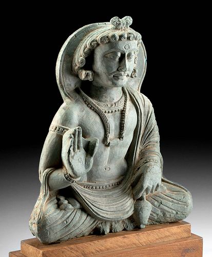 3rd C. Gandharan Schist Sculpture Bodhisattva Maitreya