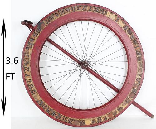 Folk Art Wooden Game Wheel