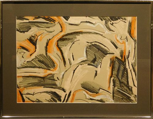 Helen Vaisnoris: Abstract Composition, Pastel c.1965